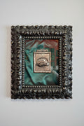 Serie Black Sea - Quadro Ex Voto Cervello su Raso Verde 29x34