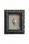Serie Black Sea - Quadro Ex Voto Sacro Cuore con Icone e Croce su Effetto Cemento 29x34