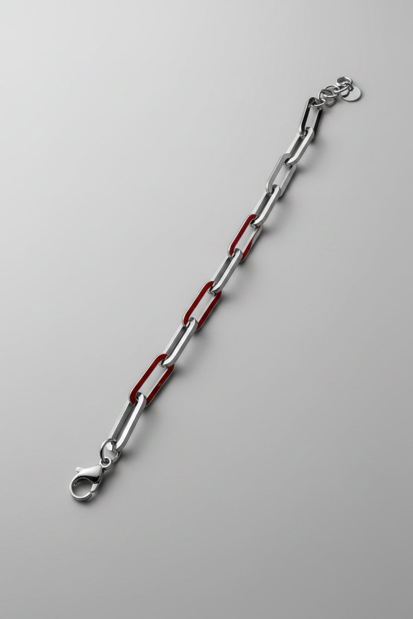 Bracciale a Catena in Acciaio con Catena di Regolazione