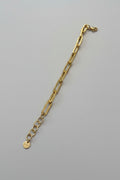 Bracciale a Catena in Acciaio Dorato con Catena di Regolazione