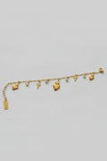 Bracciale a Catenina Dorata con Charm — 2 Croci, 3 Cuori Sacri e 4 Punti Luce