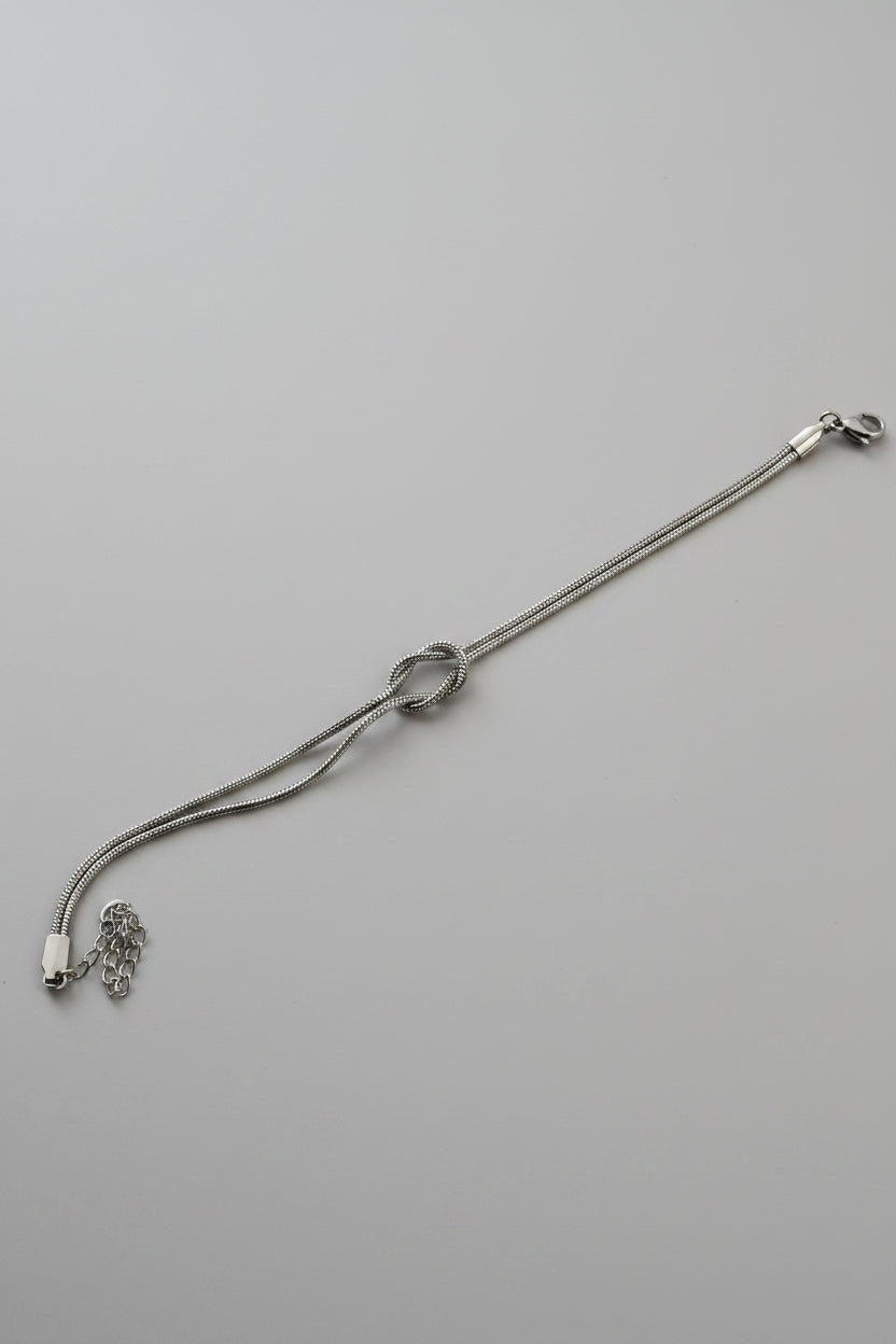 Bracciale a Cordino con Nodo di Giunzione in Acciaio