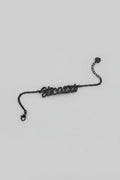 Bracciale con Catena e Scritta "Sticazzi" in Acciaio Nero