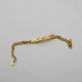 Bracciale con Catena e Scritta "Odio Tutti" in Acciaio Dorato