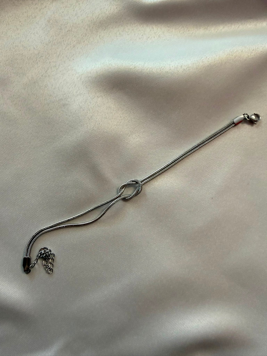 Bracciale a Cordino con Nodo di Giunzione in Acciaio