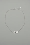 Collana Pulsus Argento con pendente battito cardiaco e cuore in acciaio silver