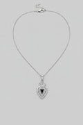 Collana Cuore Sacro con doppi brillantini in acciaio
