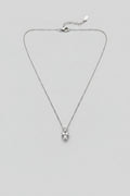 Duo Cordis — collana punto luce due cuori sovrapposti in acciaio argento