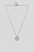 Cor Luminis — collana punto luce cuore con brillantini in acciaio argento