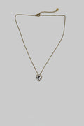 Cor Luminis Gold — collana punto luce cuore con brillantini in acciaio dorato