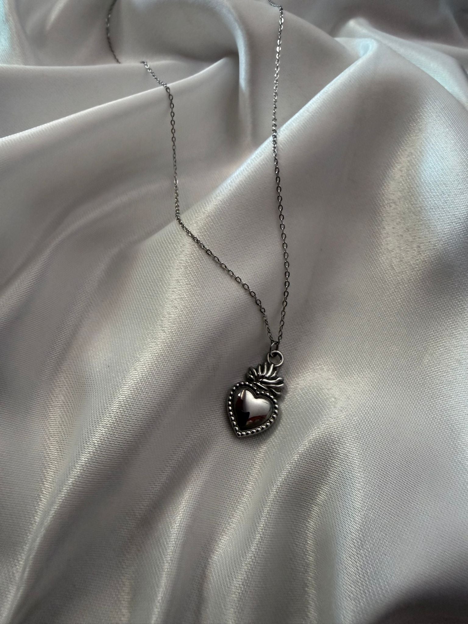 Collana Sacro Cuore in Acciaio