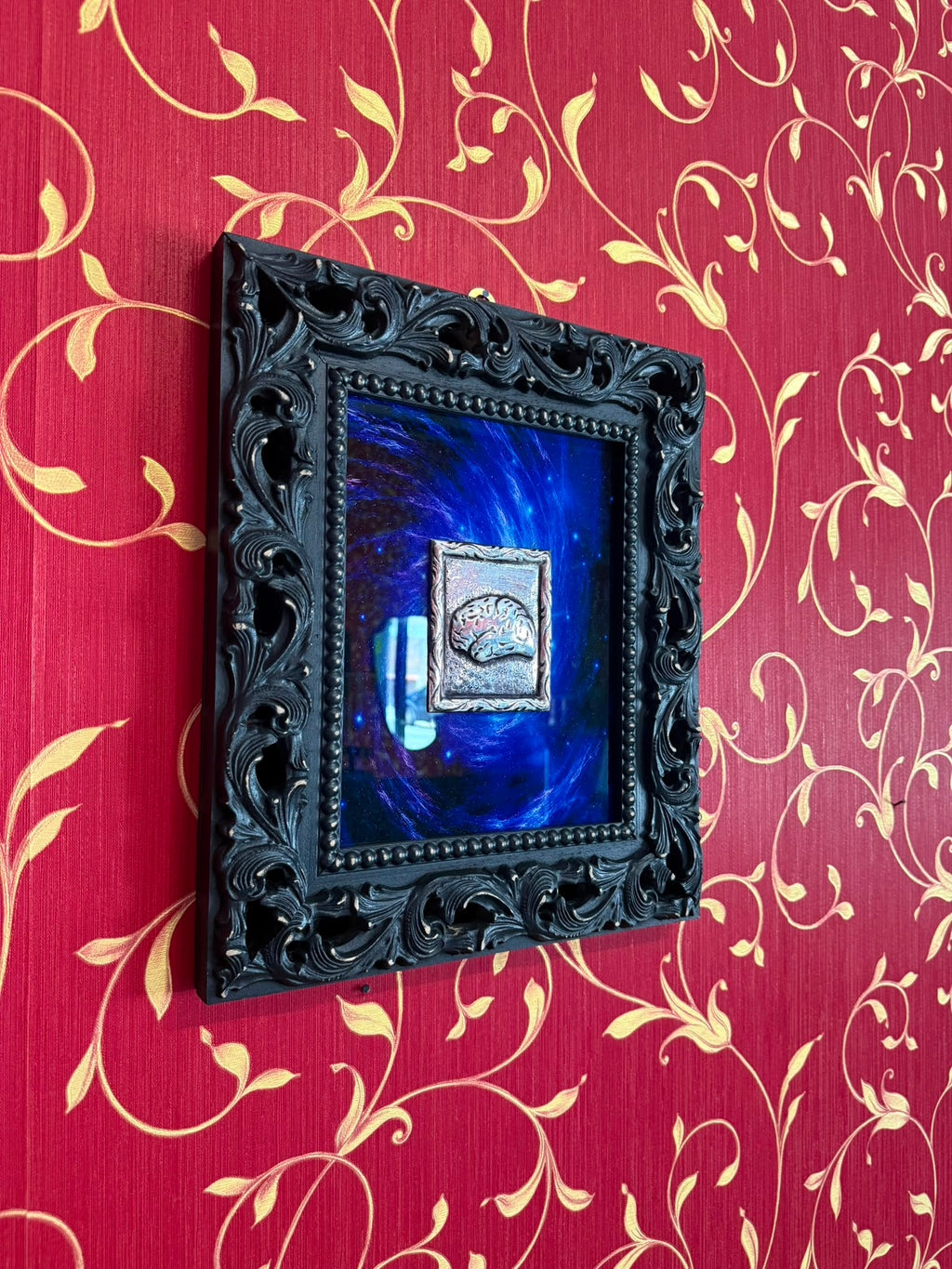 Serie Nebula Sacra - Quadro Ex Voto Cervello su Stampa Galassia su Plexiglass 34x39
