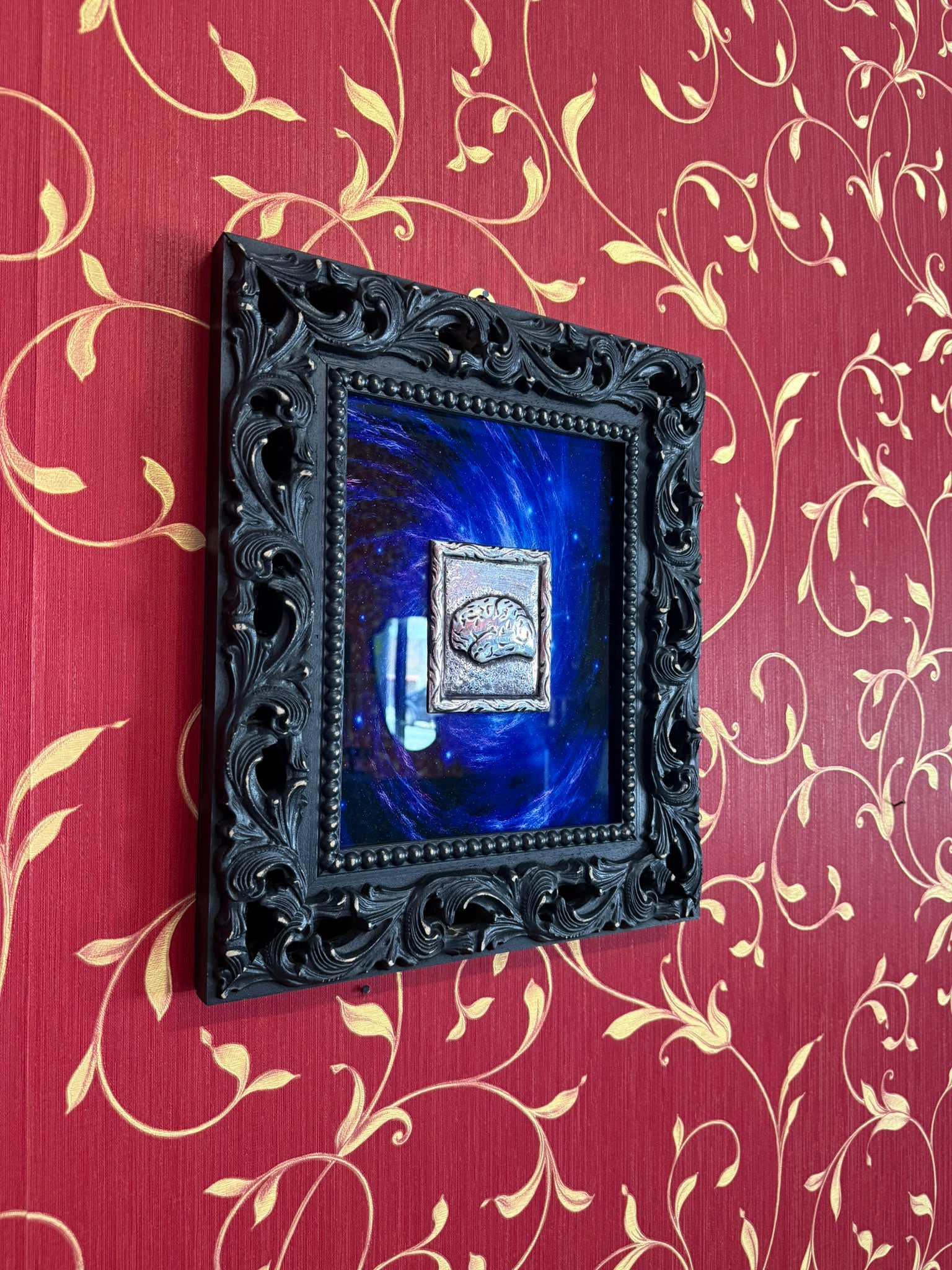 Serie Nebula Sacra - Quadro Ex Voto Cervello su Stampa Galassia su Plexiglass 34x39