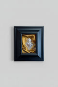 Serie Noir Essence - Quadro Sacro Cuore Lavorato su Sfondo Giallo Oro 25x30
