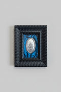 Serie Obsidian Leaf - Quadro Veliero su Sfondo in Raso Ottanio 18x23