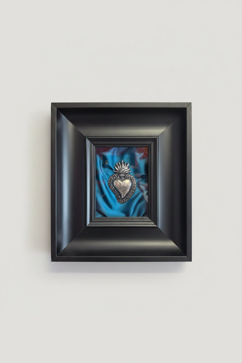 Quadro Ex Voto Sacro Cuore - Raso Ottanio 20x23