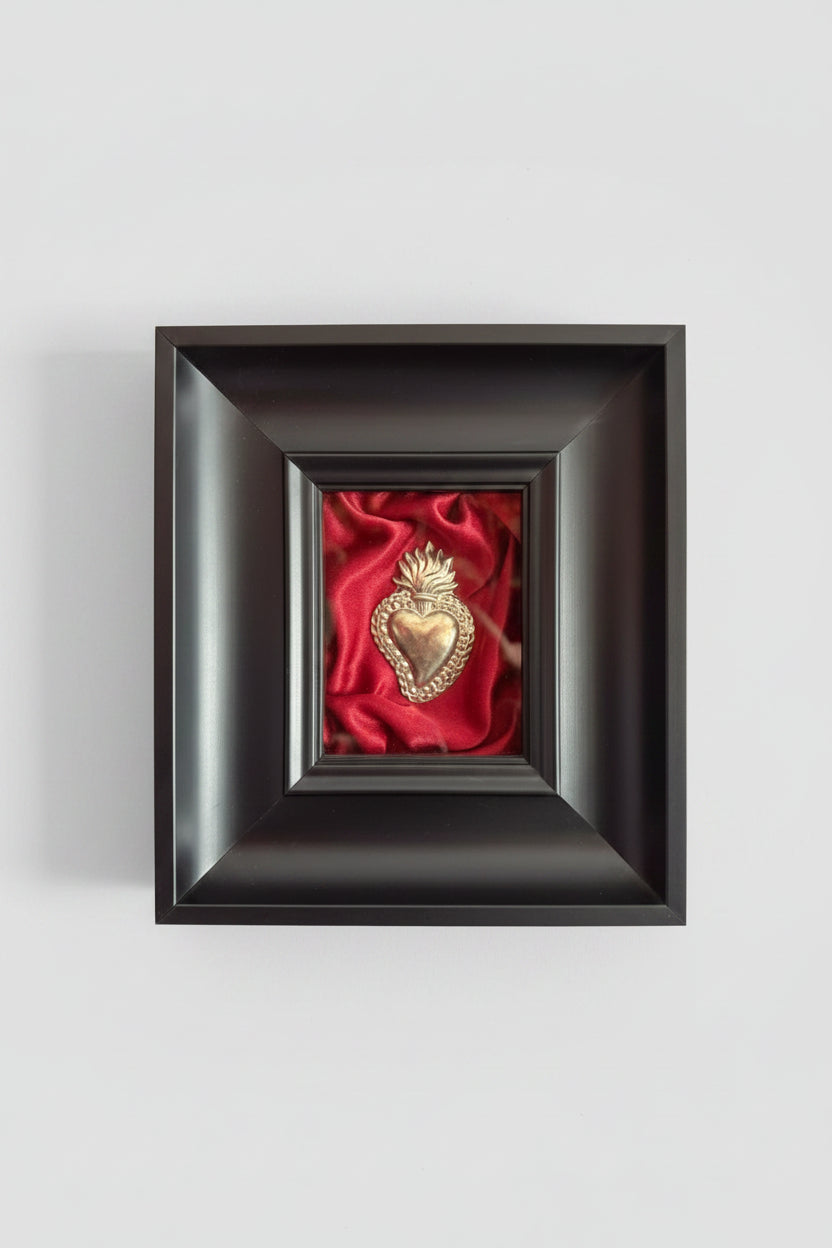 Quadro Ex Voto Sacro Cuore - Raso Bordeaux