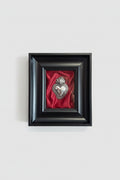 Quadro Ex Voto Sacro Cuore - Raso Bordeaux 23x27