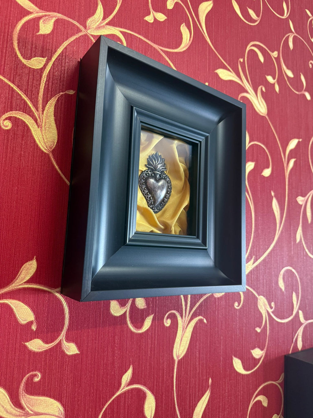 Quadro Ex Voto Sacro Cuore - Raso Giallo 20x23