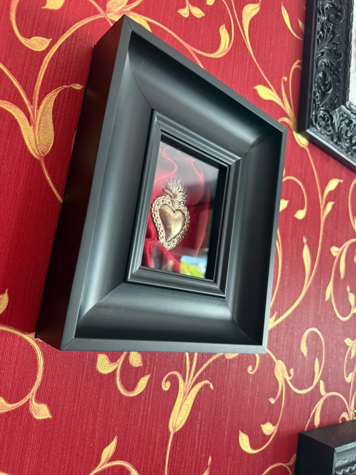 Quadro Ex Voto Sacro Cuore - Raso Bordeaux