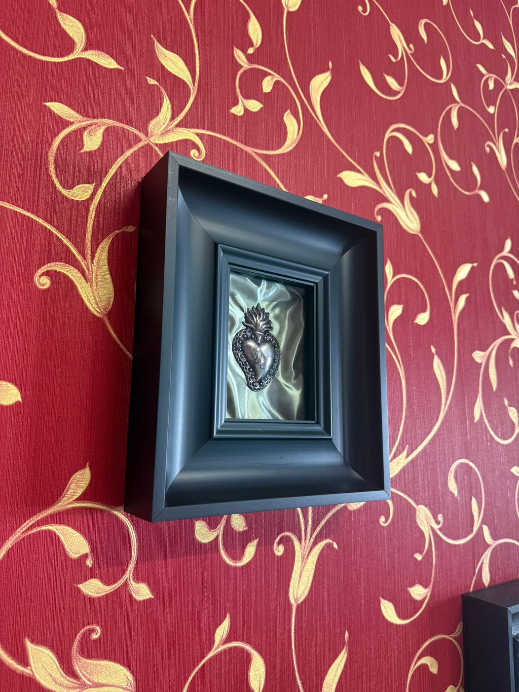 Quadro Ex Voto Sacro Cuore - Raso Verde 20x23
