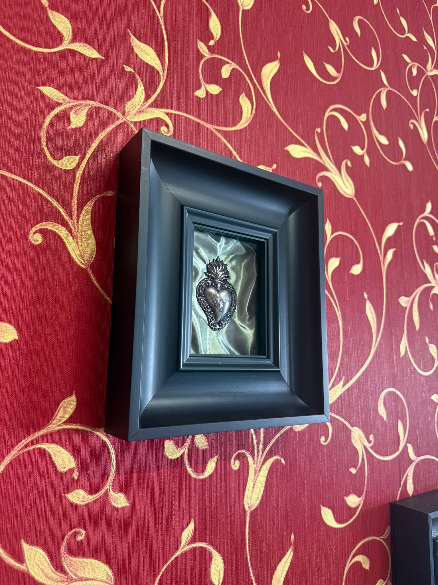 Quadro Ex Voto Sacro Cuore - Raso Verde 20x23