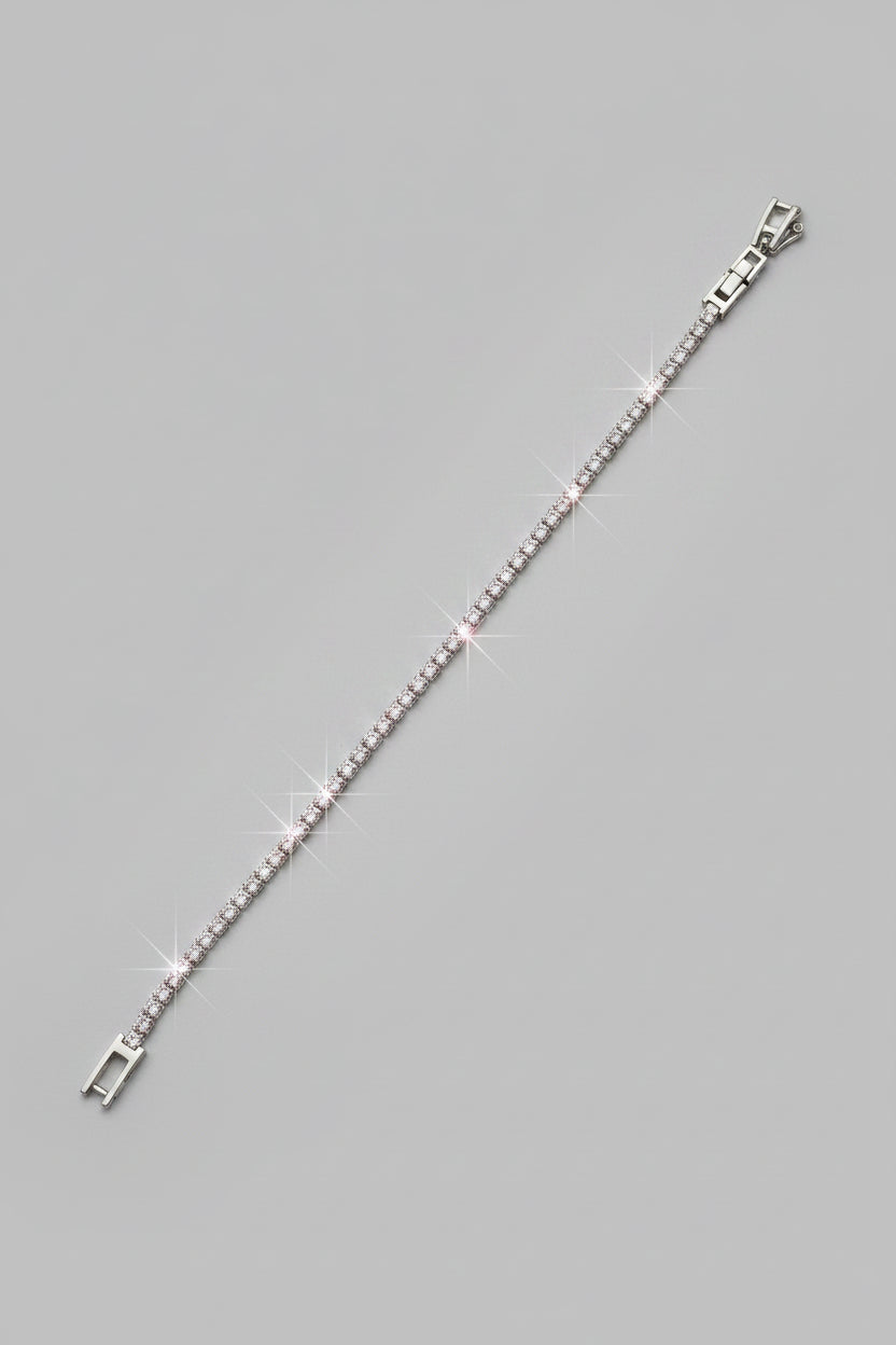 Bracciale Tennis in Acciaio con Brillantini